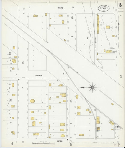 Sanborn Fire Insurance Map from Perry, Noble County, Oklahoma (1901), Sheet #0002 - Complete Map Set gallery image, historic Sanborn map, vintage wall art, Oklahoma Oklahoma