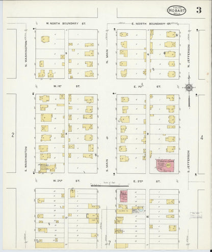 Sanborn Fire Insurance Map from Hobart, Kiowa County, Oklahoma (1916), Sheet #0003 - Complete Map Set gallery image, historic Sanborn map, vintage wall art, Oklahoma Oklahoma
