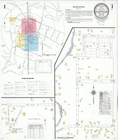 Sanborn Fire Insurance Map from Scappoose, Columbia County, Oregon (1950), Sheet #0001 - Complete Map Set gallery image, historic Sanborn map, vintage wall art, Oregon Oregon