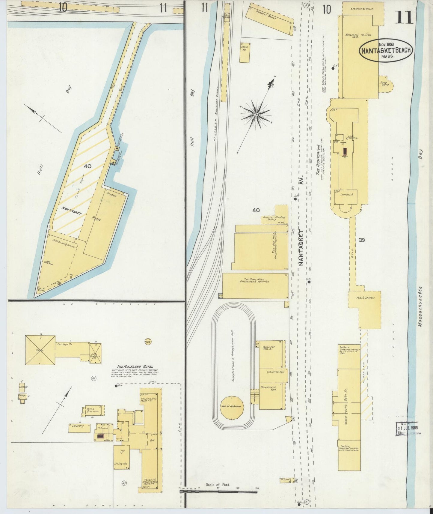 Sanborn Fire Insurance Map from Nantasket Beach, Plymouth County, Massachusetts (1903), Sheet #0011 - Historic Sanborn Fire Insurance Map Print, vintage old map wall art, antique decor, genealogy gift, Massachusetts Massachusetts map