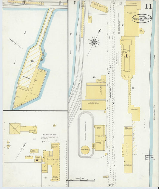 Sanborn Fire Insurance Map from Nantasket Beach, Plymouth County, Massachusetts (1903), Sheet #0011 - Historic Sanborn Fire Insurance Map Print, vintage old map wall art, antique decor, genealogy gift, Massachusetts Massachusetts map