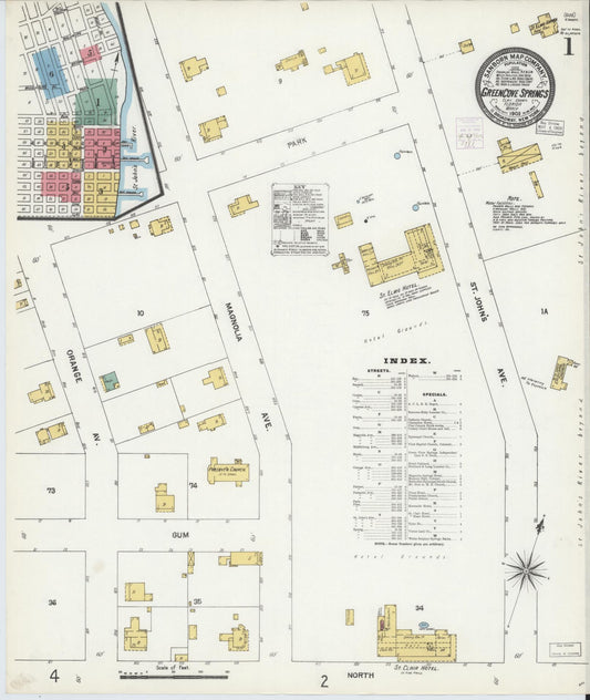 Sanborn Fire Insurance Map from Green Cove Springs, Clay County, Florida. (1903) – Historic Sanborn Fire Insurance Map Print