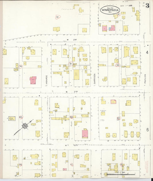 Sanborn Fire Insurance Map from Winnemucca, Humboldt County, Nevada (1943), Sheet #0003 - Historic Sanborn Fire Insurance Map Print, vintage old map wall art, antique decor, genealogy gift, Nevada Nevada map