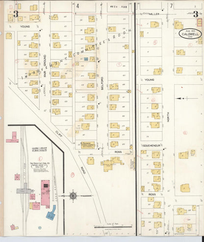 Sanborn Fire Insurance Map from Caldwell, Noble County, Ohio (1932), Sheet #0003 - Historic Sanborn Fire Insurance Map Print, vintage old map wall art, antique decor, genealogy gift, Ohio Ohio map