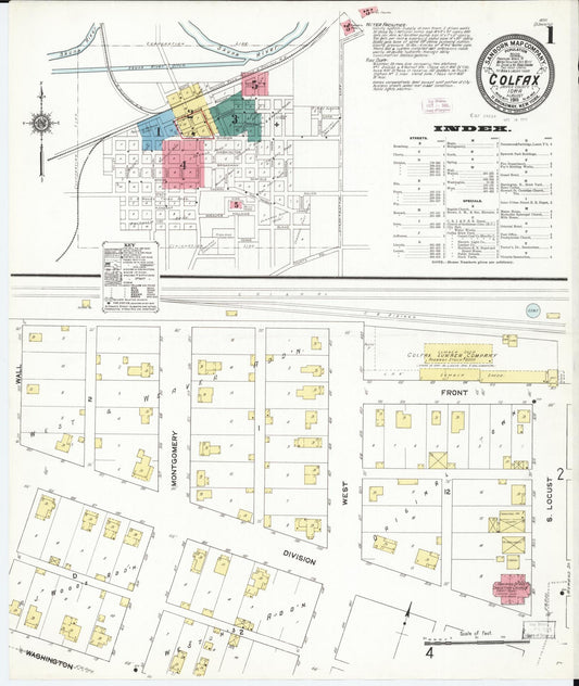 Sanborn Fire Insurance Map from Colfax, Jasper County, Iowa (1911), Sheet #0001 - Historic Sanborn Fire Insurance Map Print, vintage old map wall art