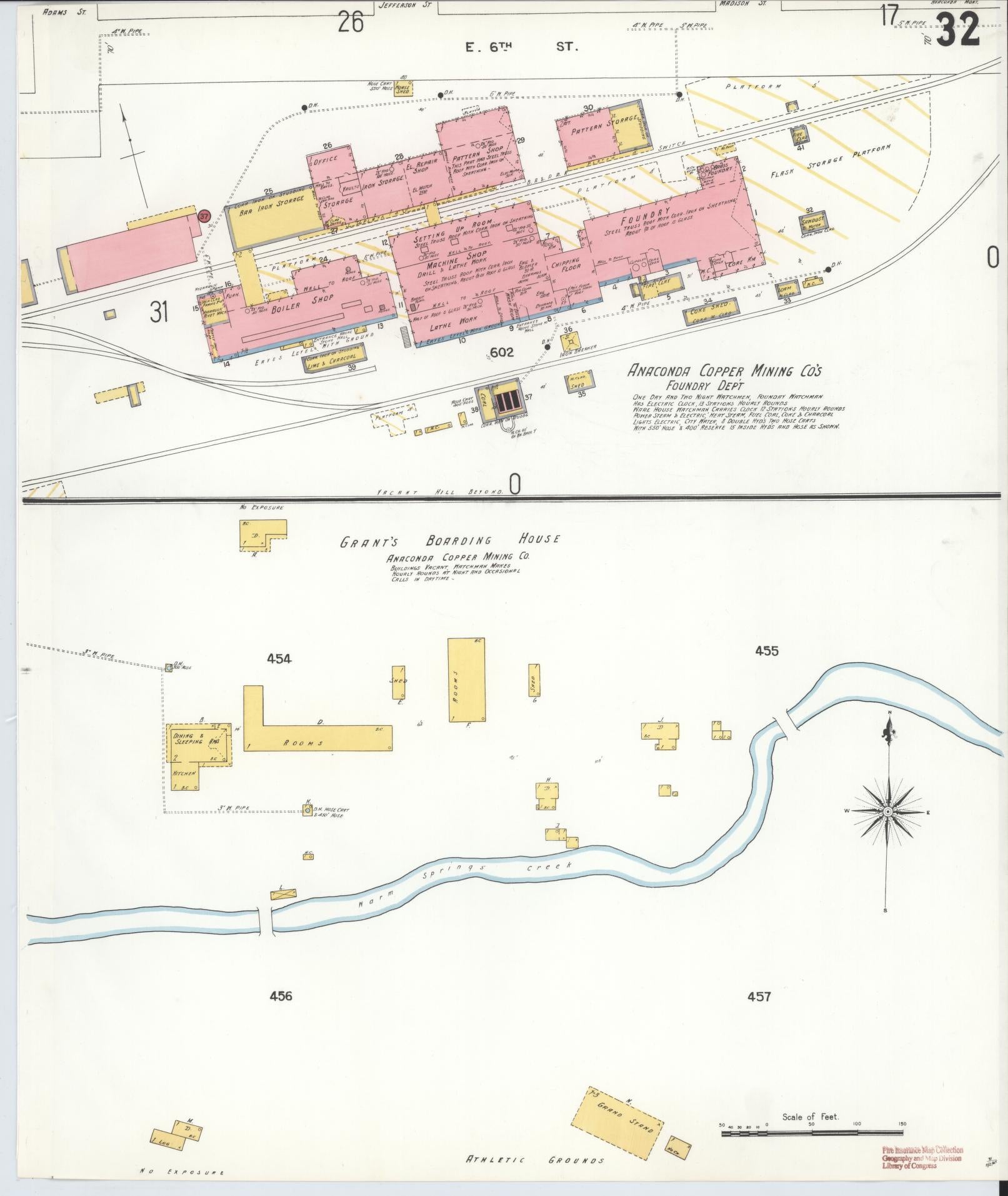 Sanborn Fire Insurance Map from Anaconda, Deer Lodge County, Montana (1903), Sheet #0032 - Historic Sanborn Fire Insurance Map Print, vintage old map wall art, antique decor, genealogy gift, Montana Montana map