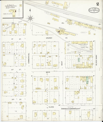 Sanborn Fire Insurance Map from Reinbeck, Grundy County, Iowa (1895), Sheet #0002 - Historic Sanborn Fire Insurance Map Print