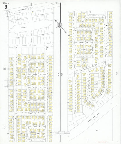 Sanborn Fire Insurance Map from Millbrae, San Mateo County, California (1949), Sheet #0009 - Complete Map Set gallery image, historic Sanborn map, vintage wall art, California California