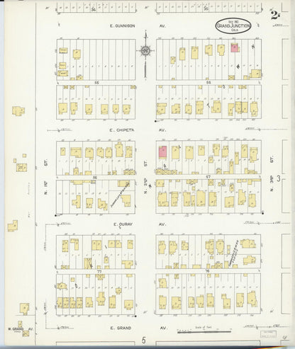Sanborn Fire Insurance Map from Grand Junction, Mesa County, Colorado (1912), Sheet #0002 - Complete Map Set gallery image, historic Sanborn map, vintage wall art, Colorado Colorado