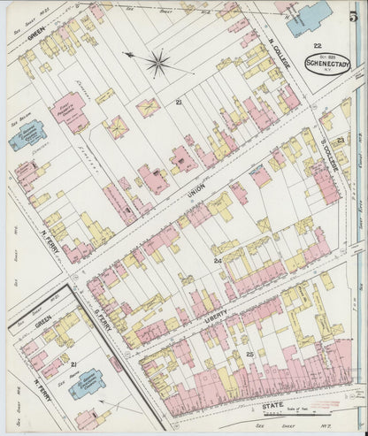 Sanborn Fire Insurance Map from Schenectady, Schenectady County, New York (1889), Sheet #0005 - Complete Map Set gallery image, historic Sanborn map, vintage wall art, New York New York