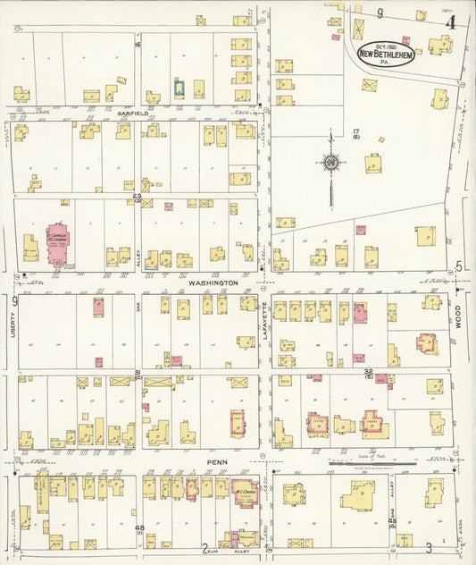 Sanborn Fire Insurance Map from New Bethlehem, Clarion County, Pennsylvania (1921), Sheet #0004 - Historic Sanborn Fire Insurance Map Print, vintage old map wall art, antique decor, genealogy gift, Pennsylvania Pennsylvania map