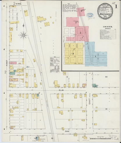 Sanborn Fire Insurance Map from Montgomery, Le Sueur  County, Minnesota (1894), Sheet #0001 - Historic Sanborn Fire Insurance Map Print, vintage old map wall art, antique decor, genealogy gift, Minnesota Minnesota map