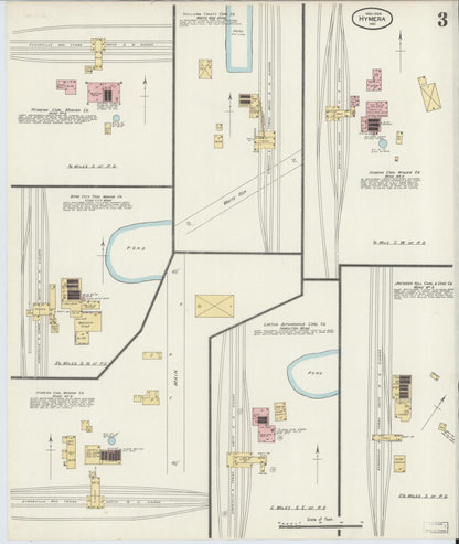 Sanborn Fire Insurance Map from Hymera, Sullivan County, Indiana (1904), Sheet #0003 - Complete Map Set gallery image, historic Sanborn map, vintage wall art, Indiana Indiana