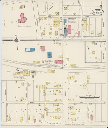 Sanborn Fire Insurance Map from Groveport, Franklin County, Ohio (1922), Sheet #0002 - Complete Map Set gallery image, historic Sanborn map, vintage wall art, Ohio Ohio