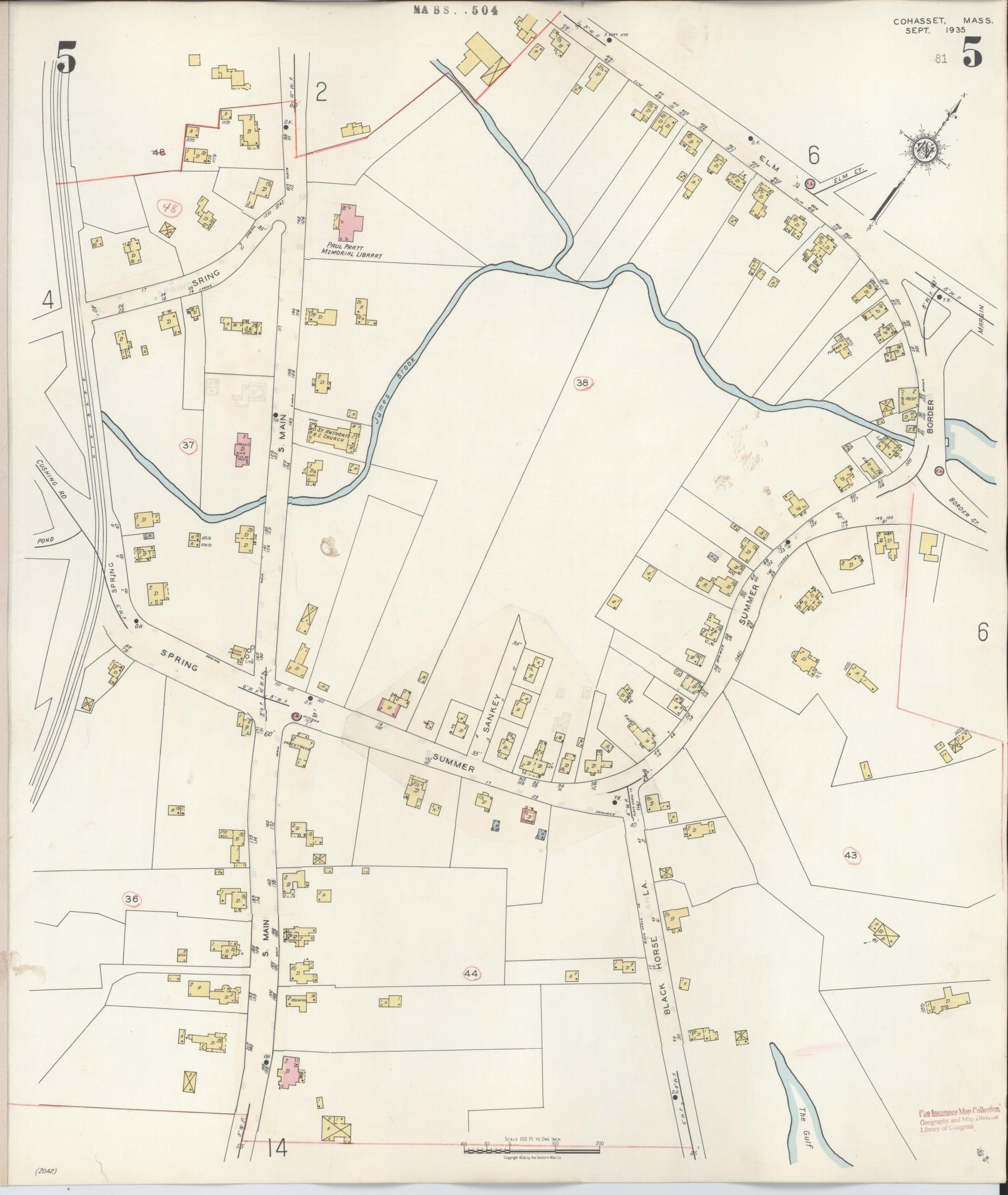 Sanborn Fire Insurance Map from Cohasset, Norfolk County, Massachusetts (1940), Sheet #0005 - Complete Map Set gallery image, historic Sanborn map, vintage wall art, Massachusetts Massachusetts