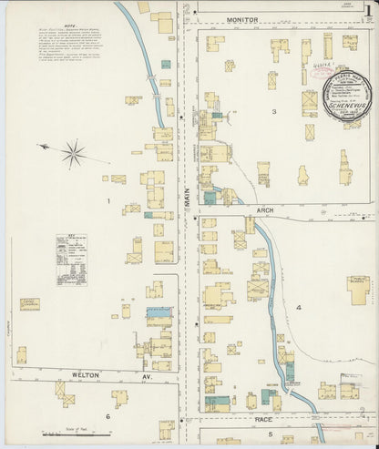 Sanborn Fire Insurance Map from Schenevus, Otsego County, New York (1892), Sheet #0001 - Complete Map Set gallery image, historic Sanborn map, vintage wall art, New York New York