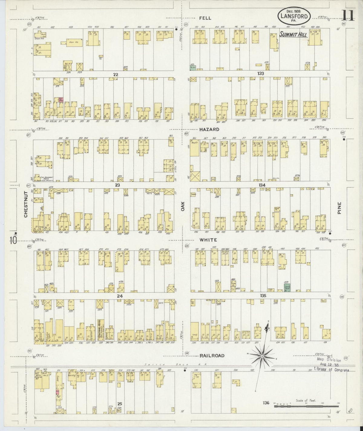 Sanborn Fire Insurance Map from Lansford, Carbon County, Pennsylvania (1908), Sheet #0011 - Complete Map Set gallery image, historic Sanborn map, vintage wall art, Pennsylvania Pennsylvania