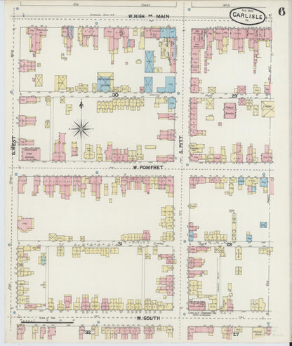 Sanborn Fire Insurance Map from Carlisle, Cumberland County, Pennsylvania (1890), Sheet #0006 - Complete Map Set gallery image, historic Sanborn map, vintage wall art, Pennsylvania Pennsylvania