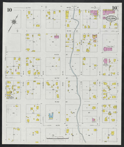 Sanborn Fire Insurance Map from Cullman, Cullman County, Alabama (1926), Sheet #0010 - Complete Map Set gallery image, historic Sanborn map, vintage wall art, Alabama Alabama