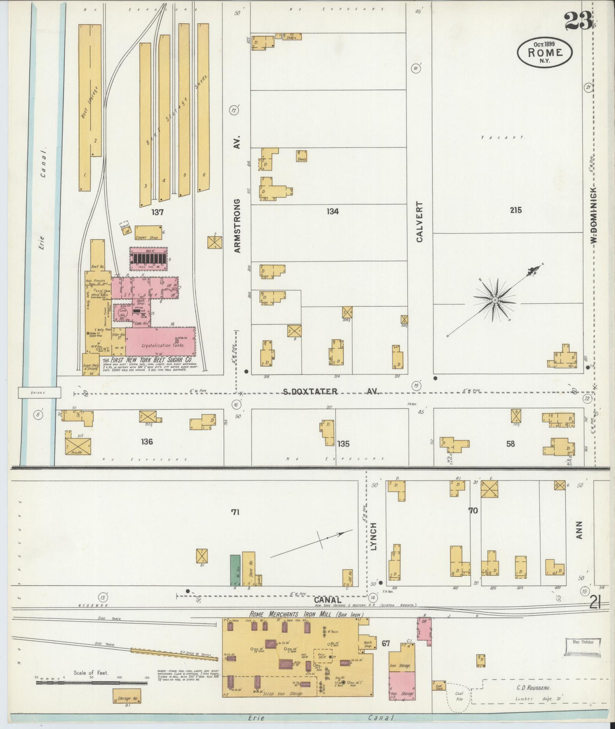 Sanborn Fire Insurance Map from Rome, Oneida County, New York (1899), Sheet #0023 - Complete Map Set gallery image, historic Sanborn map, vintage wall art, New York New York