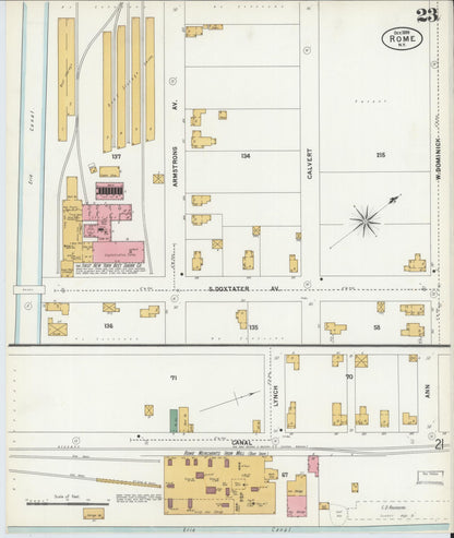 Sanborn Fire Insurance Map from Rome, Oneida County, New York (1899), Sheet #0023 - Complete Map Set gallery image, historic Sanborn map, vintage wall art, New York New York