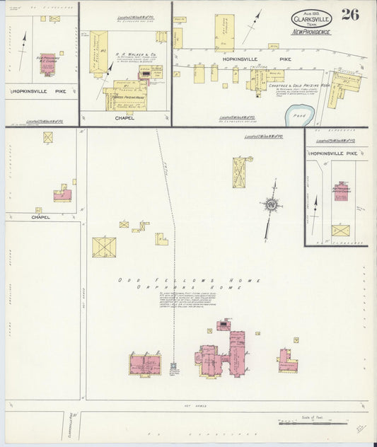 Sanborn Fire Insurance Map from Clarksville, Montgomery County, Tennessee (1913), Sheet #0026 - Historic Sanborn Fire Insurance Map Print, vintage old map wall art, antique decor, genealogy gift, Tennessee Tennessee map