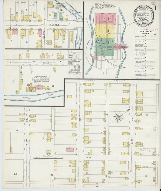 Sanborn Fire Insurance Map from Lykens, Dauphin County, Pennsylvania (1896), Sheet #0001 - Historic Sanborn Fire Insurance Map Print, vintage old map wall art, antique decor, genealogy gift, Pennsylvania Pennsylvania map
