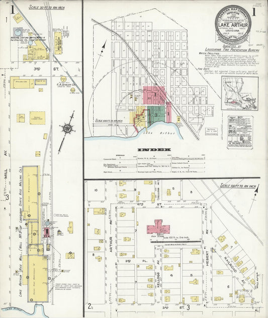 Sanborn Fire Insurance Map from Lake Arthur, Jefferson Davis Parish, Louisiana. (1923) – Historic Sanborn Fire Insurance Map Print