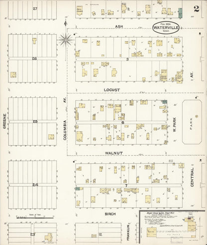 Sanborn Fire Insurance Map from Waterville, Douglas County, Washington (1894), Sheet #0002 - Complete Map Set gallery image, historic Sanborn map, vintage wall art, Washington Washington