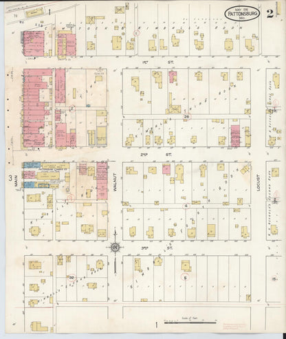 Sanborn Fire Insurance Map from Pattonsburg, Daviess County, Missouri (1931), Sheet #0002 - Historic Sanborn Fire Insurance Map Print, vintage old map wall art, antique decor, genealogy gift, Missouri Missouri map