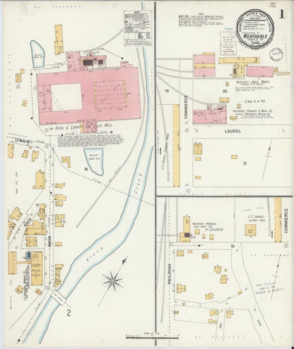 Sanborn Fire Insurance Map from Weatherly, Carbon County, Pennsylvania (1900), Sheet #0001 - Complete Map Set gallery image, historic Sanborn map, vintage wall art, Pennsylvania Pennsylvania