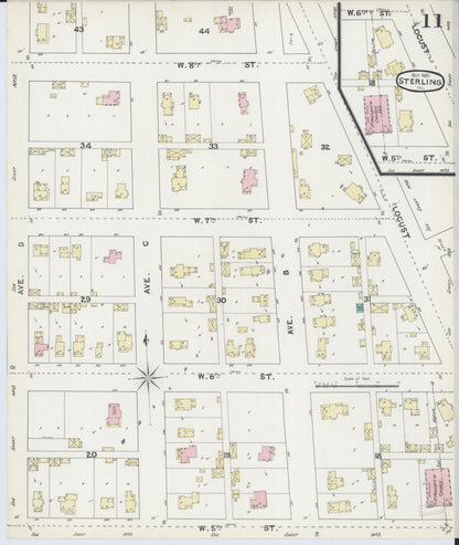 Sanborn Fire Insurance Map from Sterling, Whiteside County, Illinois (1891), Sheet #0011 - Complete Map Set gallery image, historic Sanborn map, vintage wall art, Illinois Illinois