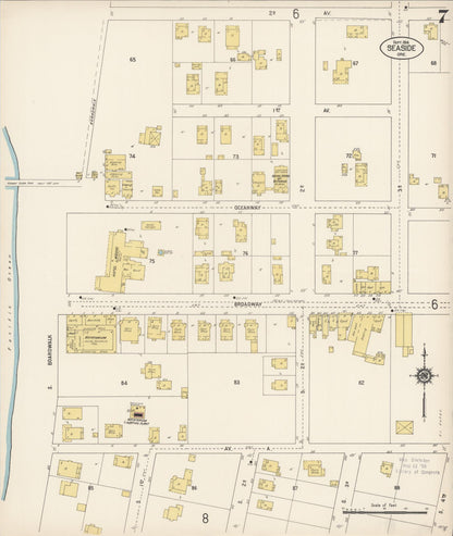 Sanborn Fire Insurance Map from Seaside, Clatsop County, Oregon (1914), Sheet #0007 - Complete Map Set gallery image, historic Sanborn map, vintage wall art, Oregon Oregon