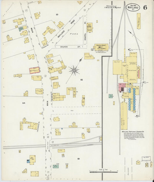 Sanborn Fire Insurance Map from Wayland, Steuben County, New York (1903), Sheet #0006 - Historic Sanborn Fire Insurance Map Print, vintage old map wall art, antique decor, genealogy gift, New York New York map