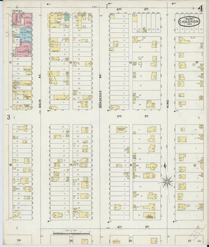 Sanborn Fire Insurance Map from Chadron, Dawes County, Nebraska (1897), Sheet #0004 - Complete Map Set gallery image, historic Sanborn map, vintage wall art, Nebraska Nebraska