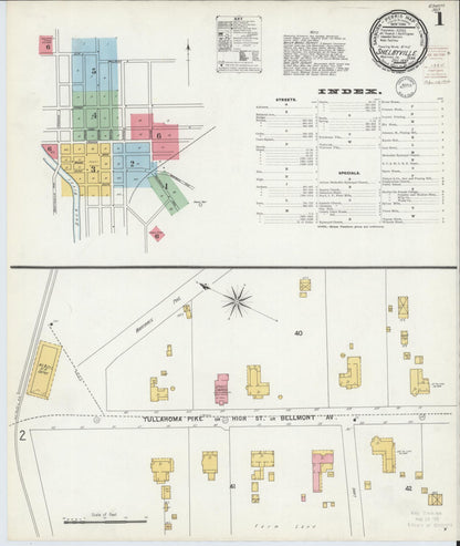 Sanborn Fire Insurance Map from Shelbyville, Bedford County, Tennessee (1899), Sheet #0001 - Complete Map Set gallery image, historic Sanborn map, vintage wall art, Tennessee Tennessee