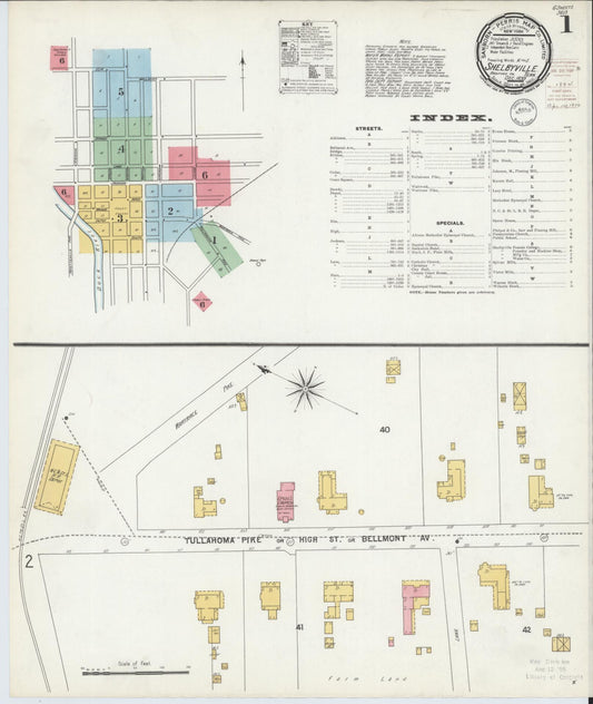 Sanborn Fire Insurance Map from Shelbyville, Bedford County, Tennessee (1899), Sheet #0001 - Complete Map Set gallery image, historic Sanborn map, vintage wall art, Tennessee Tennessee