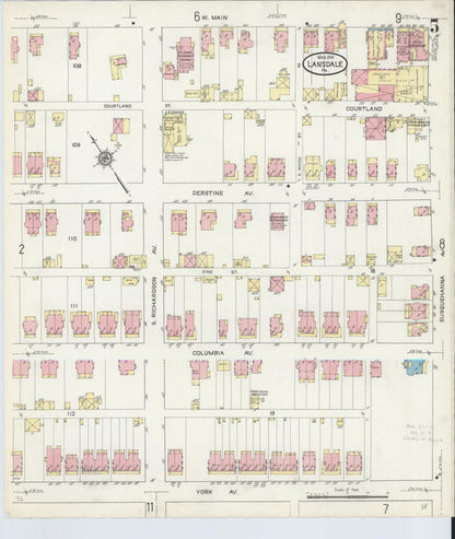Sanborn Fire Insurance Map from Lansdale, Montgomery County, Pennsylvania (1914), Sheet #0005 - Complete Map Set gallery image, historic Sanborn map, vintage wall art, Pennsylvania Pennsylvania