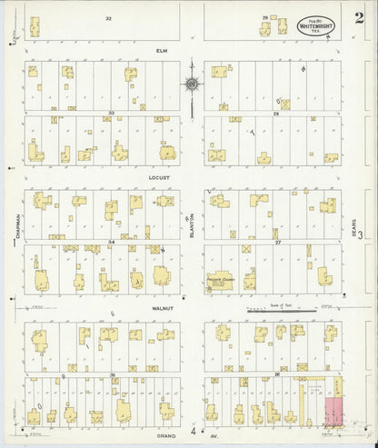 Sanborn Fire Insurance Map from Whitewright, Grayson County, Texas (1911), Sheet #0002 - Historic Sanborn Fire Insurance Map Print, vintage old map wall art, antique decor, genealogy gift, Texas Texas map