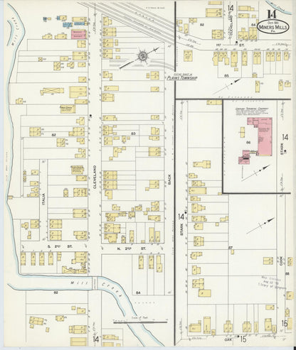 Sanborn Fire Insurance Map from Miners Mills, Luzerne County, Pennsylvania (1911), Sheet #0014 - Complete Map Set gallery image, historic Sanborn map, vintage wall art, Pennsylvania Pennsylvania