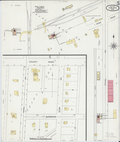 Sanborn Fire Insurance Map from Eveleth, Saint Louis County, Minnesota (1900), Sheet #0005 - Complete Map Set gallery image, historic Sanborn map, vintage wall art, Minnesota Minnesota