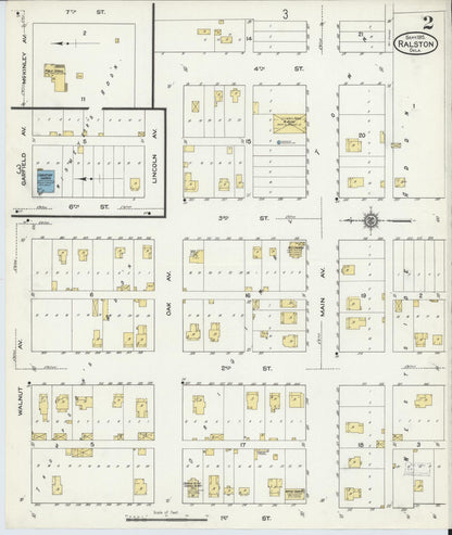 Sanborn Fire Insurance Map from Ralston, Pawnee County, Oklahoma (1915), Sheet #0002 - Complete Map Set gallery image, historic Sanborn map, vintage wall art, Oklahoma Oklahoma