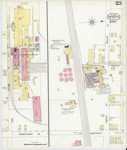 Sanborn Fire Insurance Map from Rochester, Beaver County, Pennsylvania (1908), Sheet #0022 - Complete Map Set gallery image, historic Sanborn map, vintage wall art, Pennsylvania Pennsylvania
