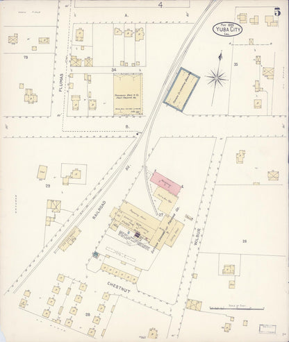 Sanborn Fire Insurance Map from Yuba City, Sutter County, California (1899), Sheet #0005 - Complete Map Set gallery image, historic Sanborn map, vintage wall art, California California