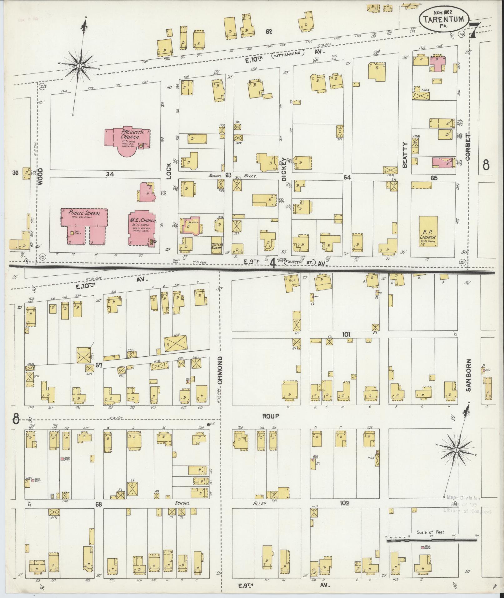 Sanborn Fire Insurance Map from Tarentum, Allegheny County, Pennsylvania (1902), Sheet #0007 - Complete Map Set gallery image, historic Sanborn map, vintage wall art, Pennsylvania Pennsylvania