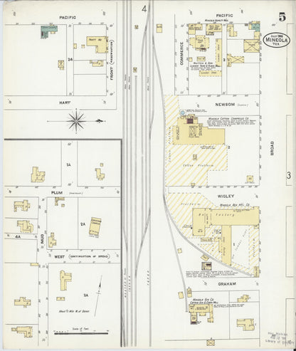 Sanborn Fire Insurance Map from Mineola, Wood County, Texas (1906), Sheet #0005 - Complete Map Set gallery image, historic Sanborn map, vintage wall art, Texas Texas