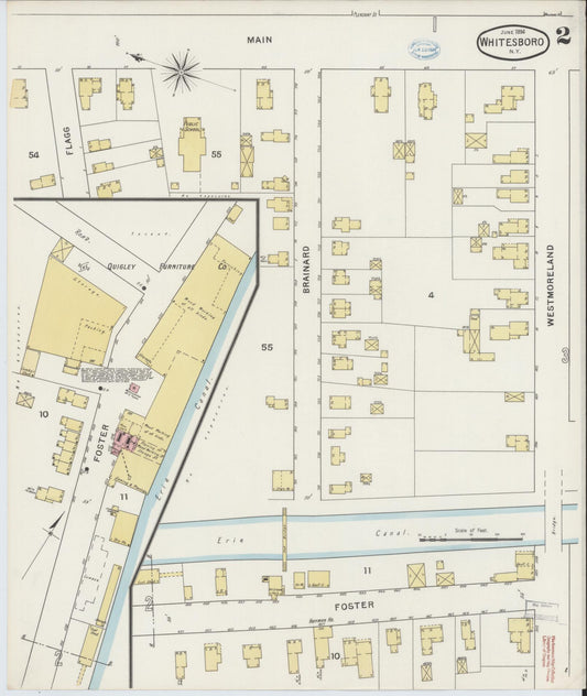 Sanborn Fire Insurance Map from Whitesboro, Oneida County, New York (1894), Sheet #0002 - Historic Sanborn Fire Insurance Map Print, vintage old map wall art, antique decor, genealogy gift, New York New York map
