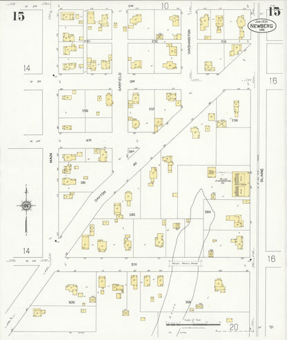 Sanborn Fire Insurance Map from Newberg, Yamhill County, Oregon (1929), Sheet #0015 - Complete Map Set gallery image, historic Sanborn map, vintage wall art, Oregon Oregon