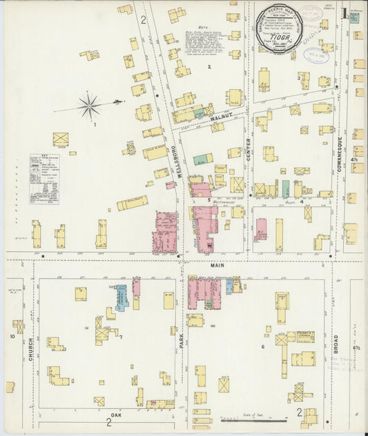 Sanborn Fire Insurance Map from Tioga, Tioga County, Pennsylvania (1897), Sheet #0001 - Historic Sanborn Fire Insurance Map Print, vintage old map wall art, antique decor, genealogy gift, Pennsylvania Pennsylvania map