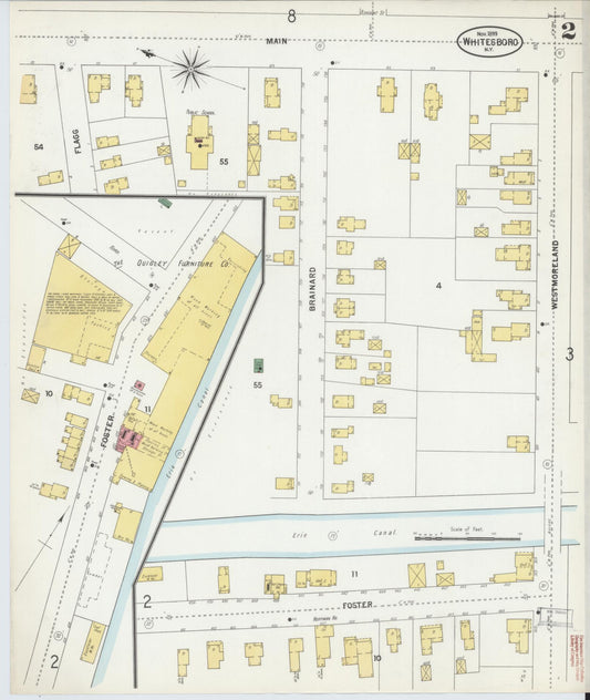 Sanborn Fire Insurance Map from Whitesboro, Oneida County, New York (1899), Sheet #0002 - Historic Sanborn Fire Insurance Map Print, vintage old map wall art, antique decor, genealogy gift, New York New York map